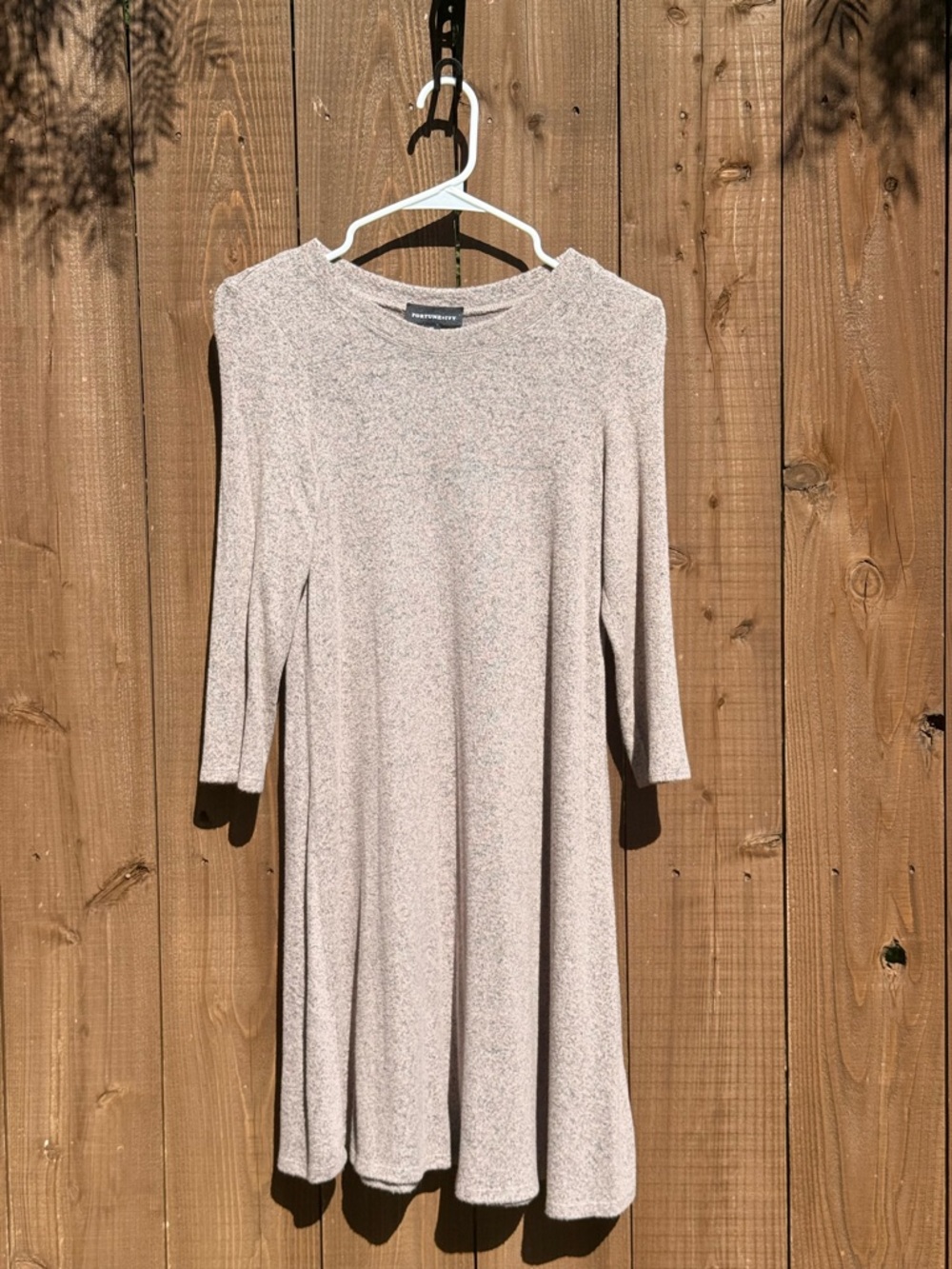 Light Heather Beige Long Sleeve Swing Dress by Atmosphere